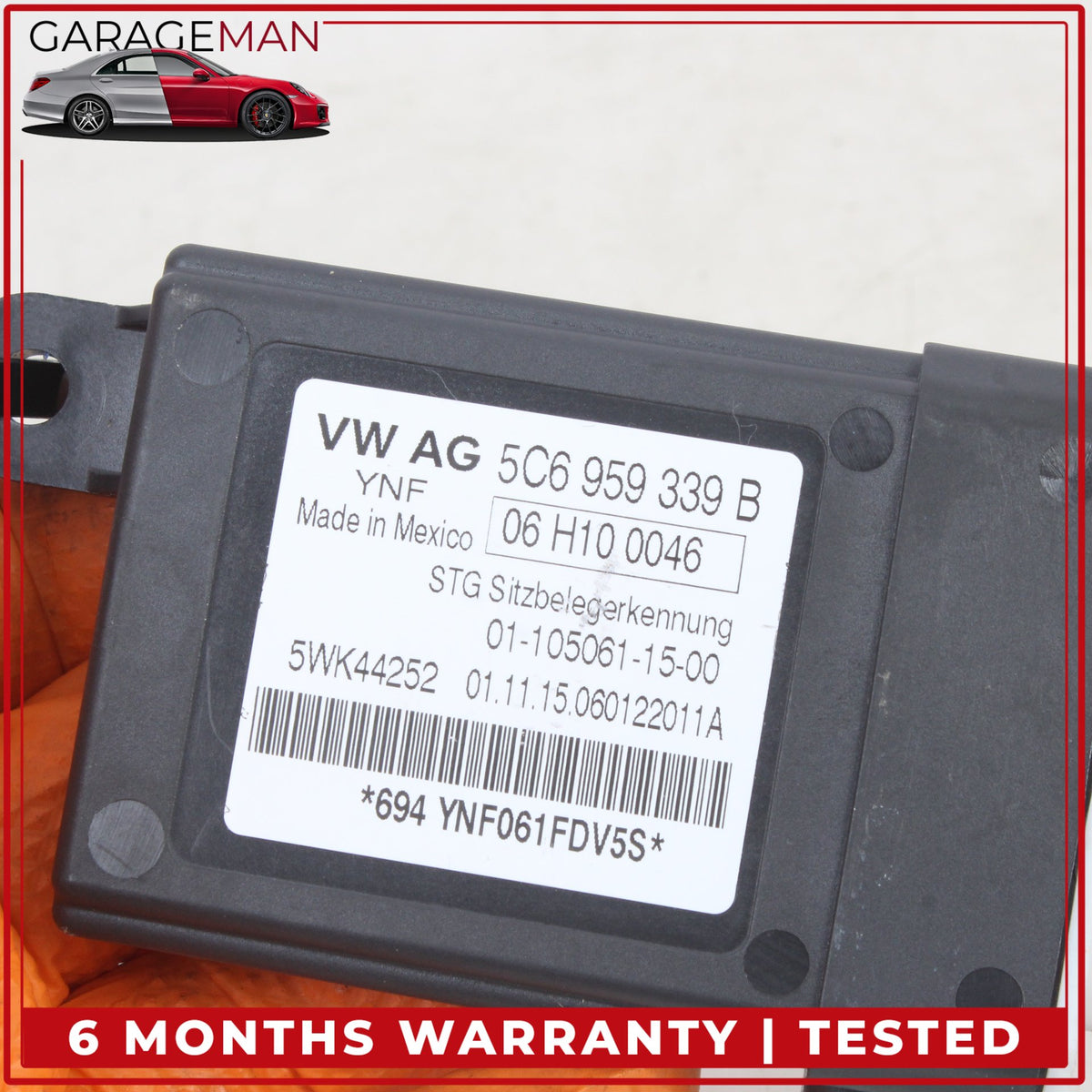 2012-2018 Audi A7 A6 Front Right Seat Occupant Detection Module 5C6959339B OEM