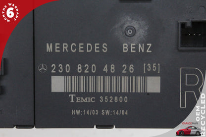 03-12 Mercedes SL500 R230 Right Front Door Control Module 2308204826 OEM
