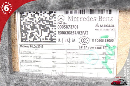 2014-2019 Mercedes W117 CLA45 AMG Front Right Door Trim Panel 1177200262 OEM