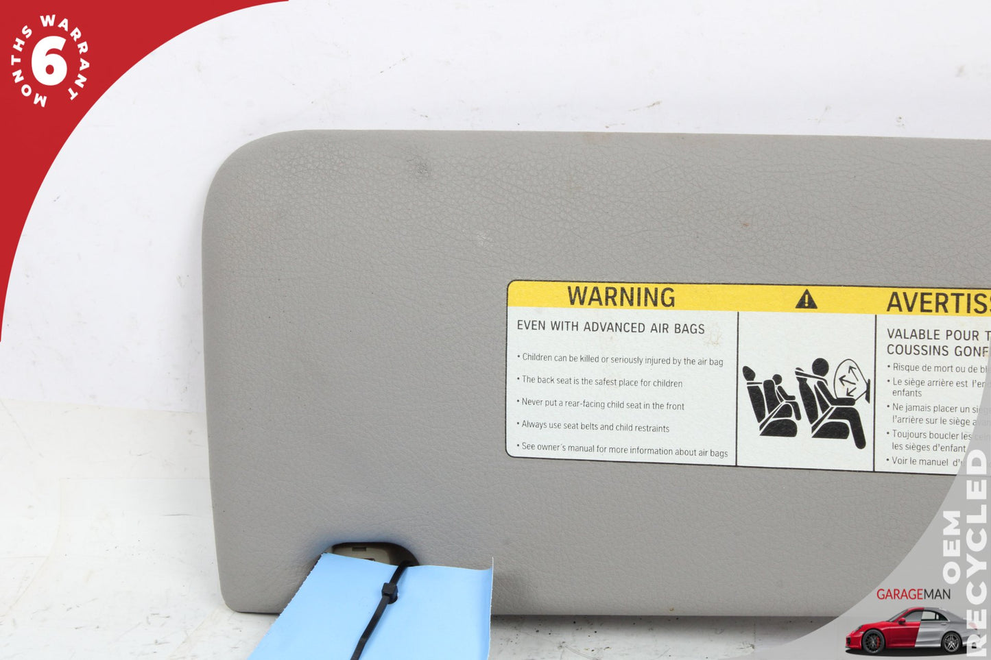 2011-2016 BMW 528i F10 Front Right Passenger Side Sun Visor Gray 8038166 OEM