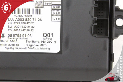 2007-2014 Mercedes W221 S550 Rear Left or Right Door Control Module 0038207126