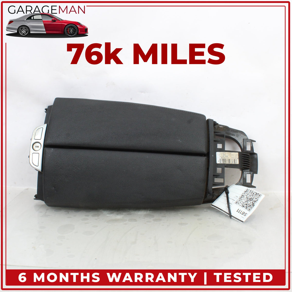 2012-2018 BMW 650i F13 Front Center Armrest Lid Cover Black Nappa 9216385 OEM