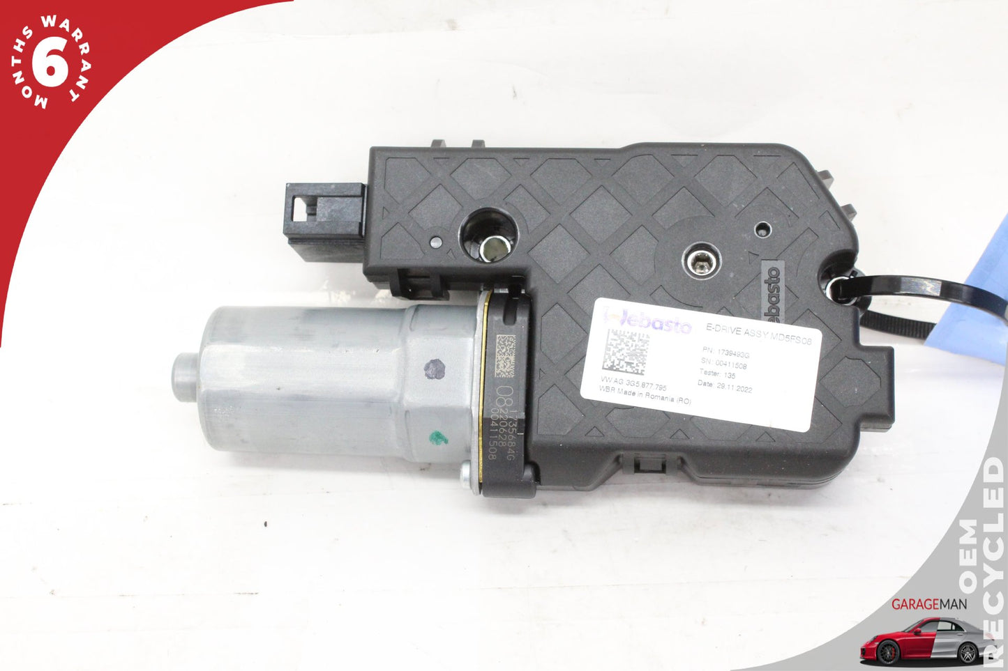 2022-2025 Audi Q4 E-Tron Sunroof Sun Roof Electric Motor Webasto 3G5877795 OEM