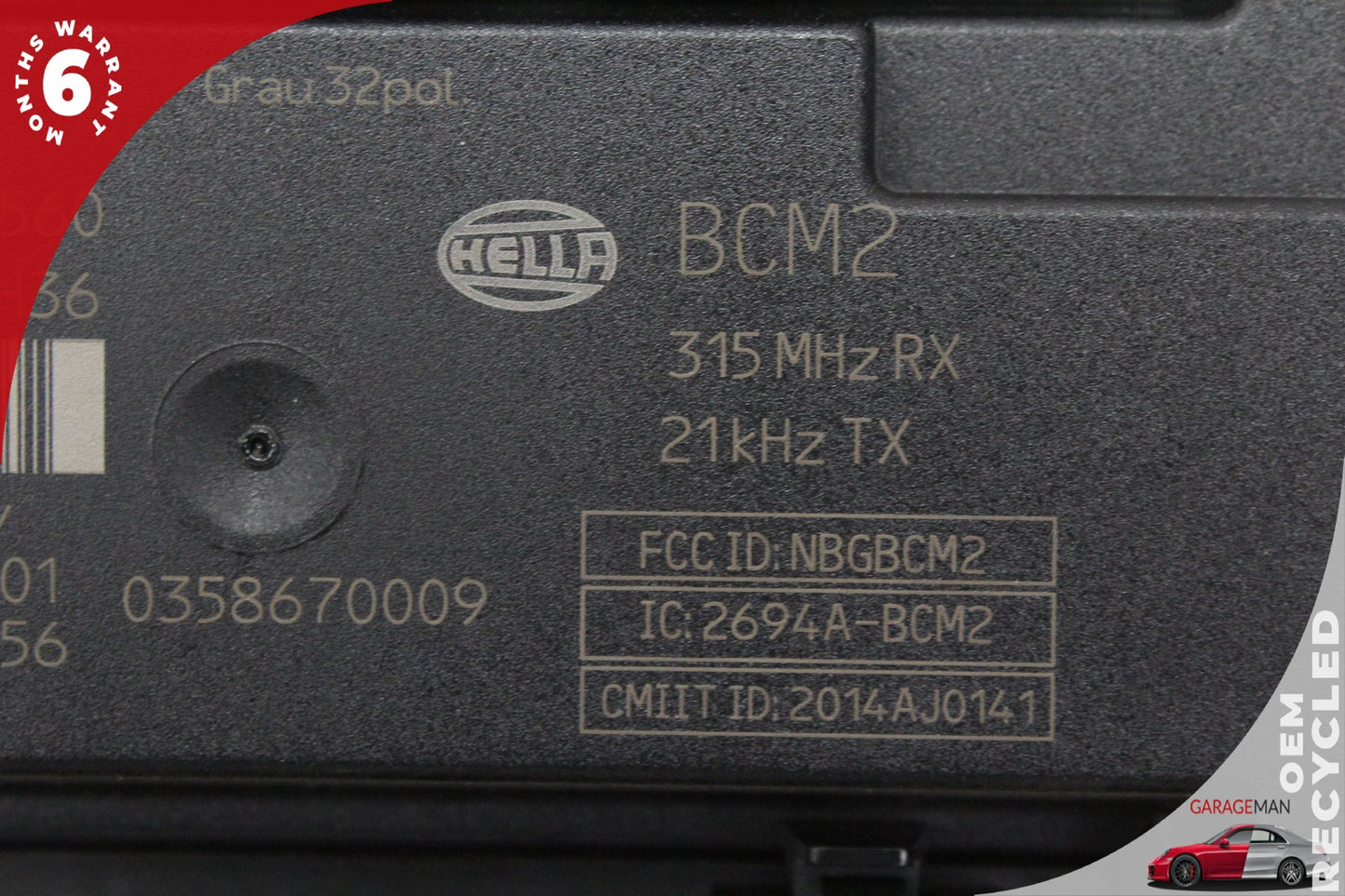 2012-2018 Audi A6 Sedan Keyless Comfort Body Control Module 4H0907064 OEM