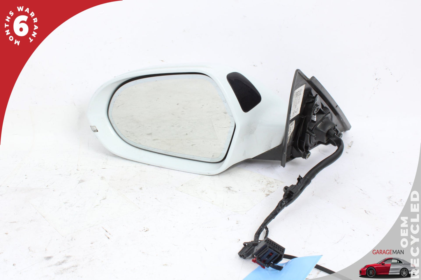 2012-2018 Audi A6 S6 Front Left Door Rear View Mirror w/ Blind Spot White OEM