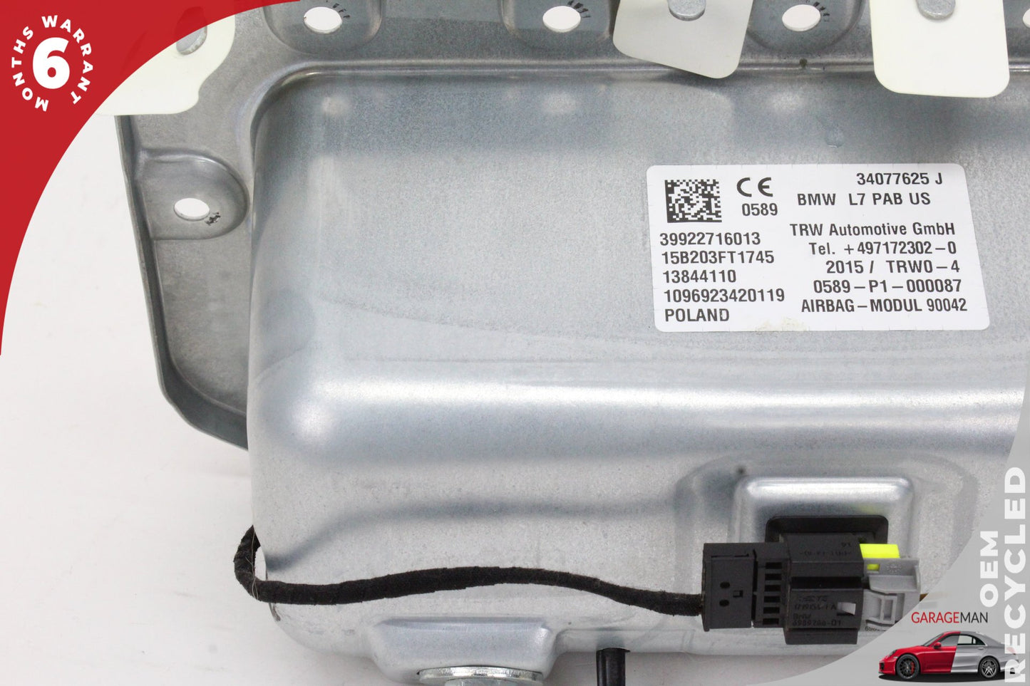 2012-2018 BMW 320i F30 Sedan Front Right Dash Airbag 34077625