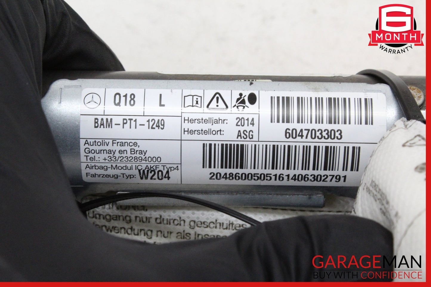 2008-2014 Mercedes W204 C250 Left Driver Side Roof Curtain Air Bag 2048600505
