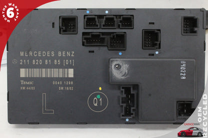 2003-2009 Mercedes W211 E500 Front Left Side Door Control Module 2118208185 OEM