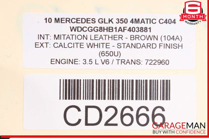 2010-2015 Mercedes-Benz GLK350 X204 Rear Right Door Trim Panel 2047300228 OEM