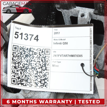 2014-2017 Infiniti Q50 V37 Front Left Heated Steering Wheel Leather Black OEM