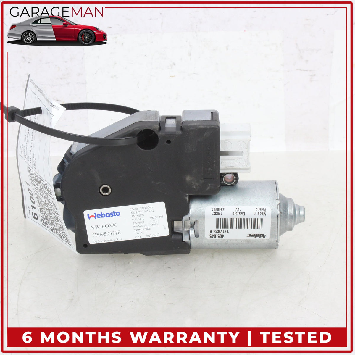 2011-2018 Porsche Cayenne 958 Rear Roof Sun Shade Roller Blind Motor OEM