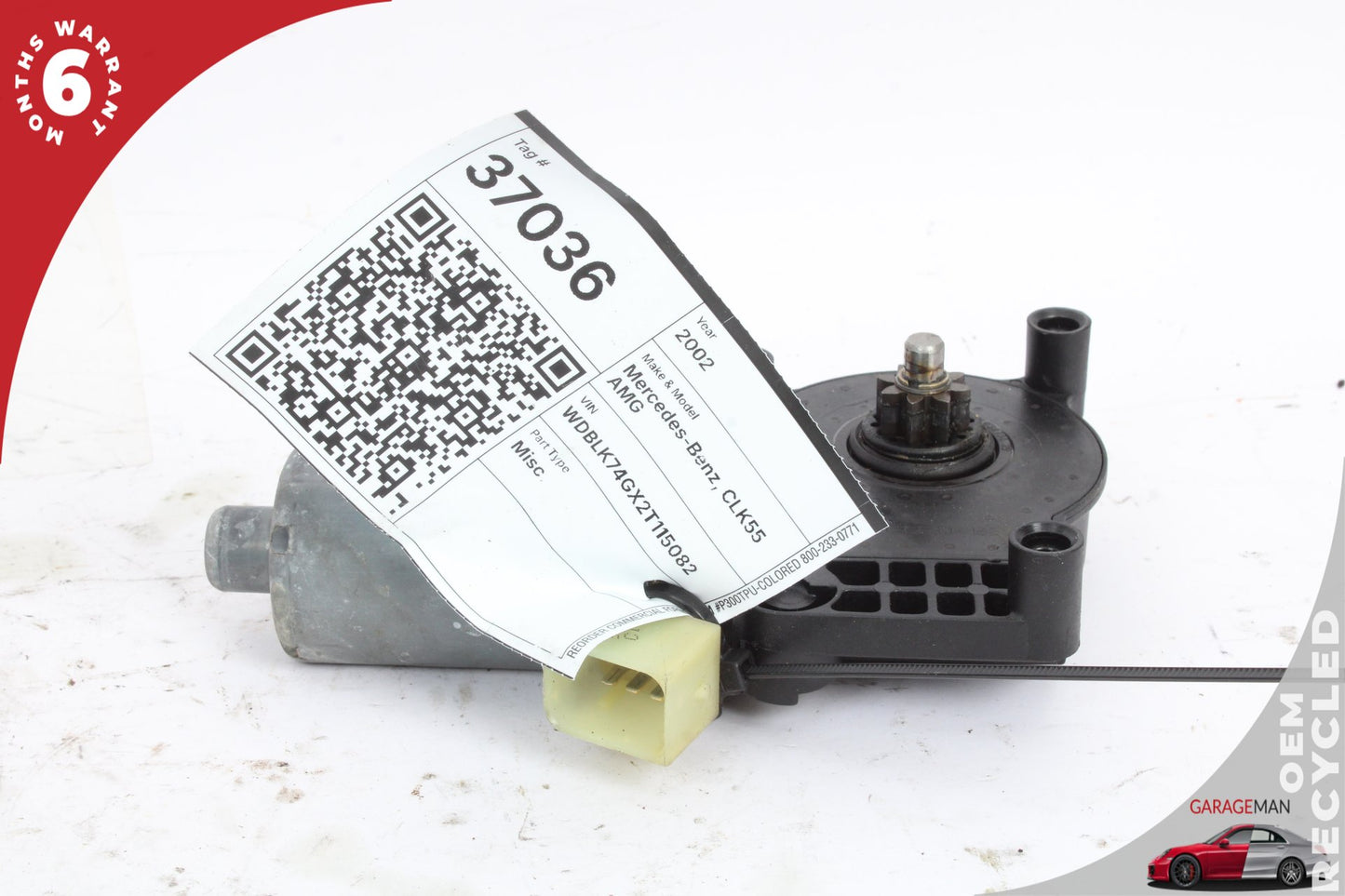 1998-2003 Mercedes-Benz CLK55 AMG W208 Front Right Window Regulator Motor OEM