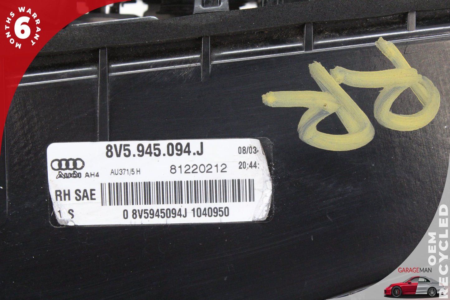 2015-2016 Audi A3 S3 Sedan Rear Right Side Inner Tail Light 8V5945094 OEM