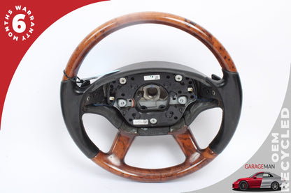 2007-2010 Mercedes W221 S550 Steering Wheel w/ Paddle Shifters Wood OEM