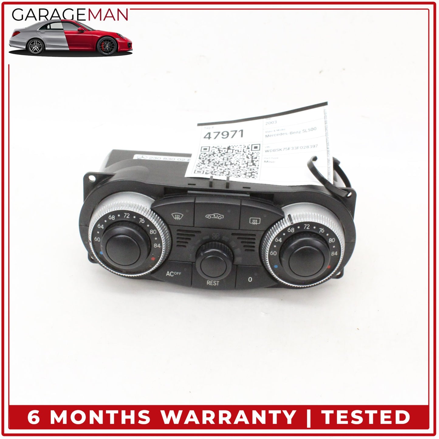 2003-2012 Mercedes R230 SL500 SL55 AMG AC A/C Heater Climate Control OEM