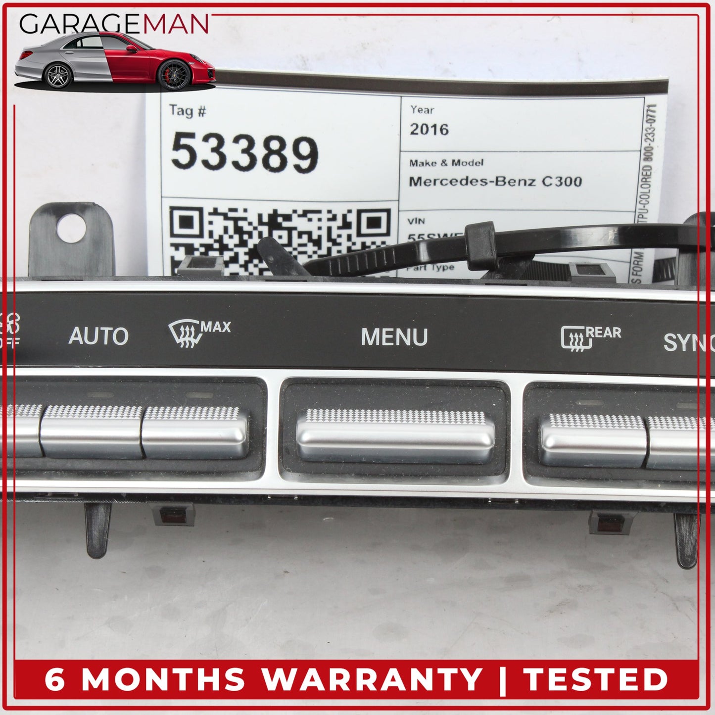 2015-2019 Mercedes W205 C300 AC A/C Heater Climate Control Switch Panel OEM