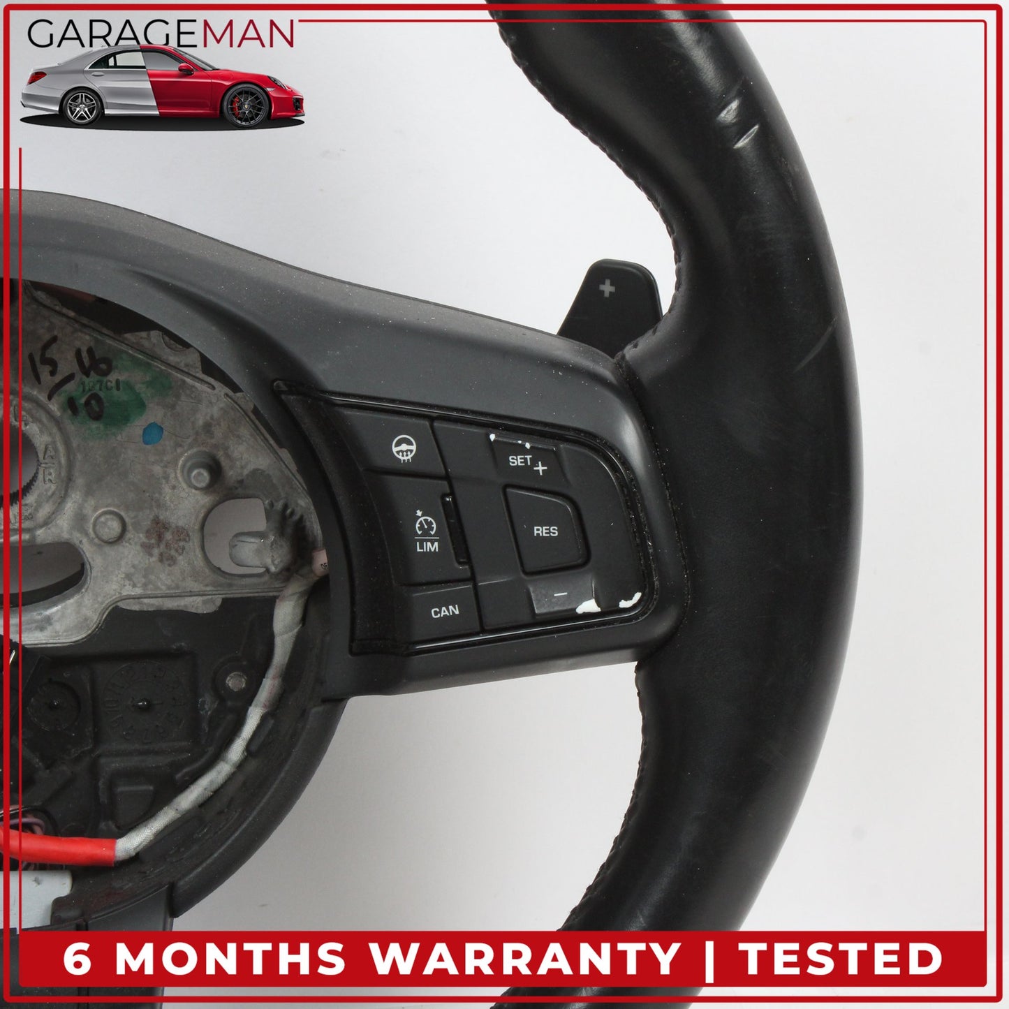 2015-2020 Jaguar F-Type X152 Steering Wheel Flat Bottom w/ Paddle Shifters OEM
