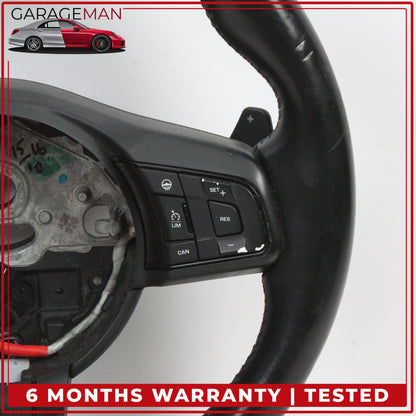2015-2020 Jaguar F-Type X152 Steering Wheel Flat Bottom w/ Paddle Shifters OEM