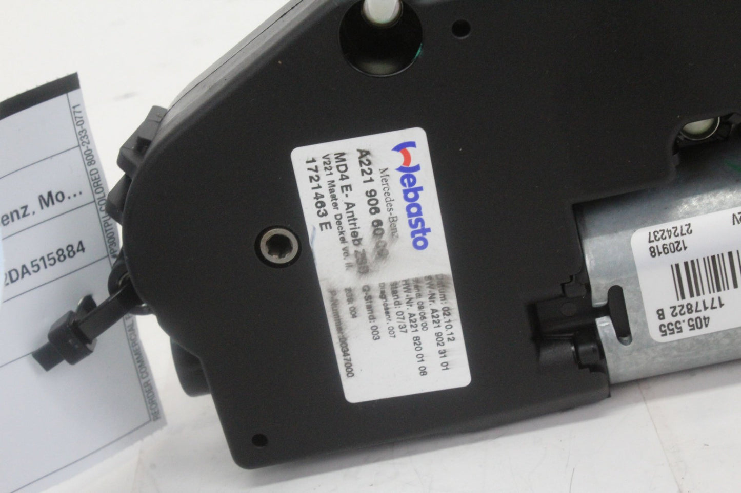 2007-2013 Mercedes-Benz S550 W221 Sedan Sun Roof Motor 2219066000 OEM