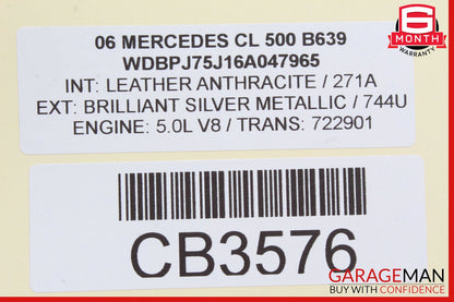 00-06 Mercedes W220 S430 CL500 S500 Dashboard Right Side Airbag Air Bag OEM