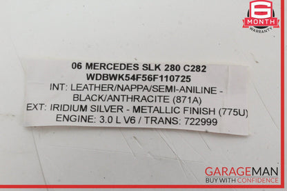 2005-2008 Mercedes R171 SLK280 Front Left Side Door Rear View Mirror Silver OEM