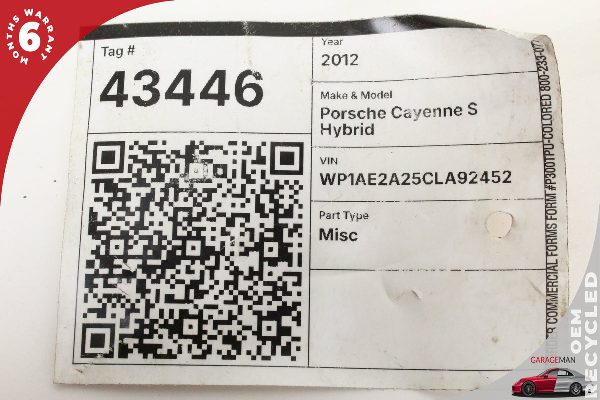 2011-2018 Porsche Cayenne 92A SUV Smog Air Pump Check Valve Left Side 06E131101E Genuine