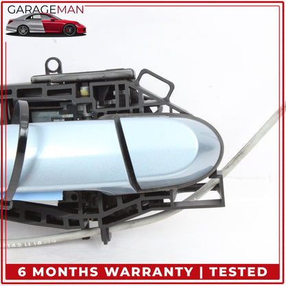 2012-2018 BMW 320i Rear Right Side Exterior Door Handle Liquid Blue Metallic OEM
