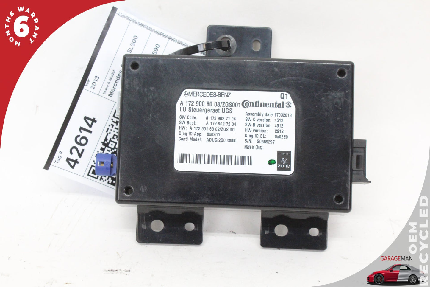 2012-2020 Mercedes R231 SL550 E250 Communication Control Module 1729027104 OEM