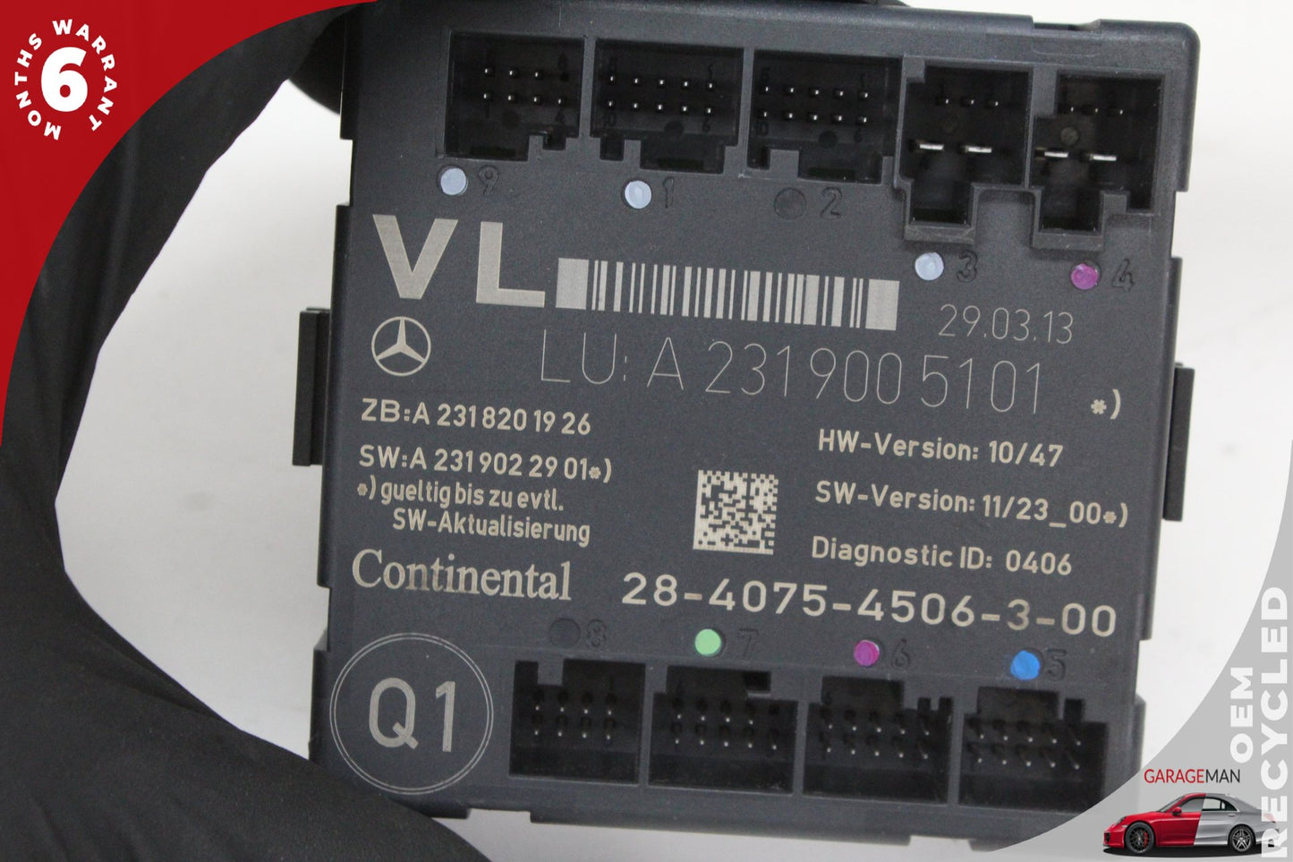 13-16 Mercedes-Benz SL500 R231 Convertible Left Driver Side Door Control Module Unit 2319005101