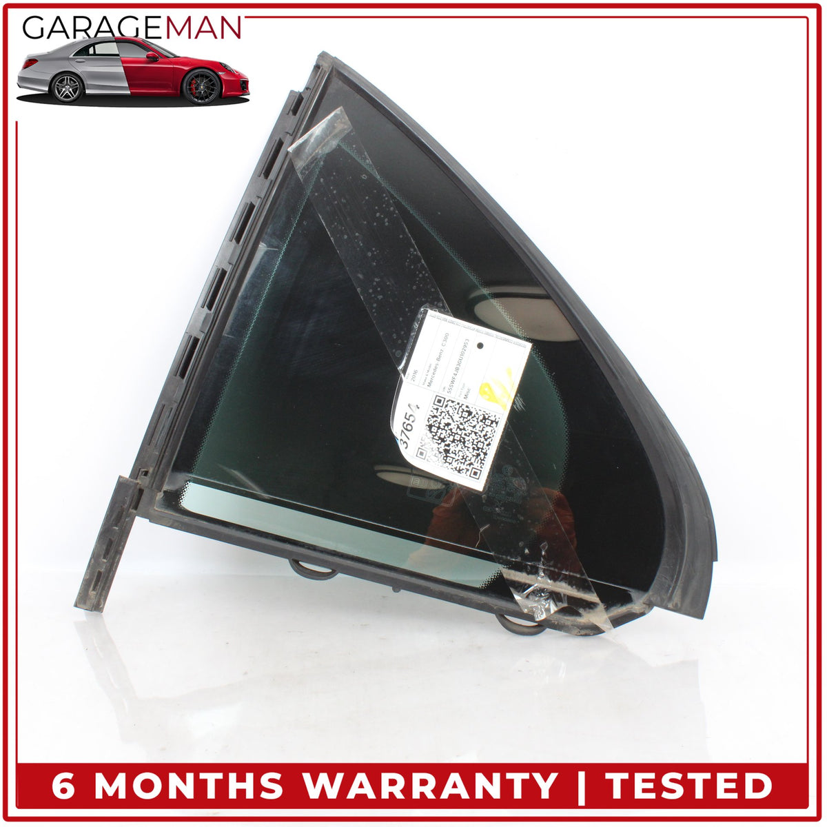 2015-2021 Mercedes-Benz C300 W205 Rear Left Door Fixed Window Glass A2057300555 OEM