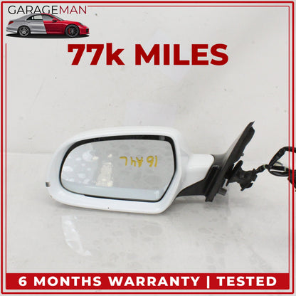 2009-2016 Audi A4 Front Left Driver Side Door Rear View Mirror White OEM