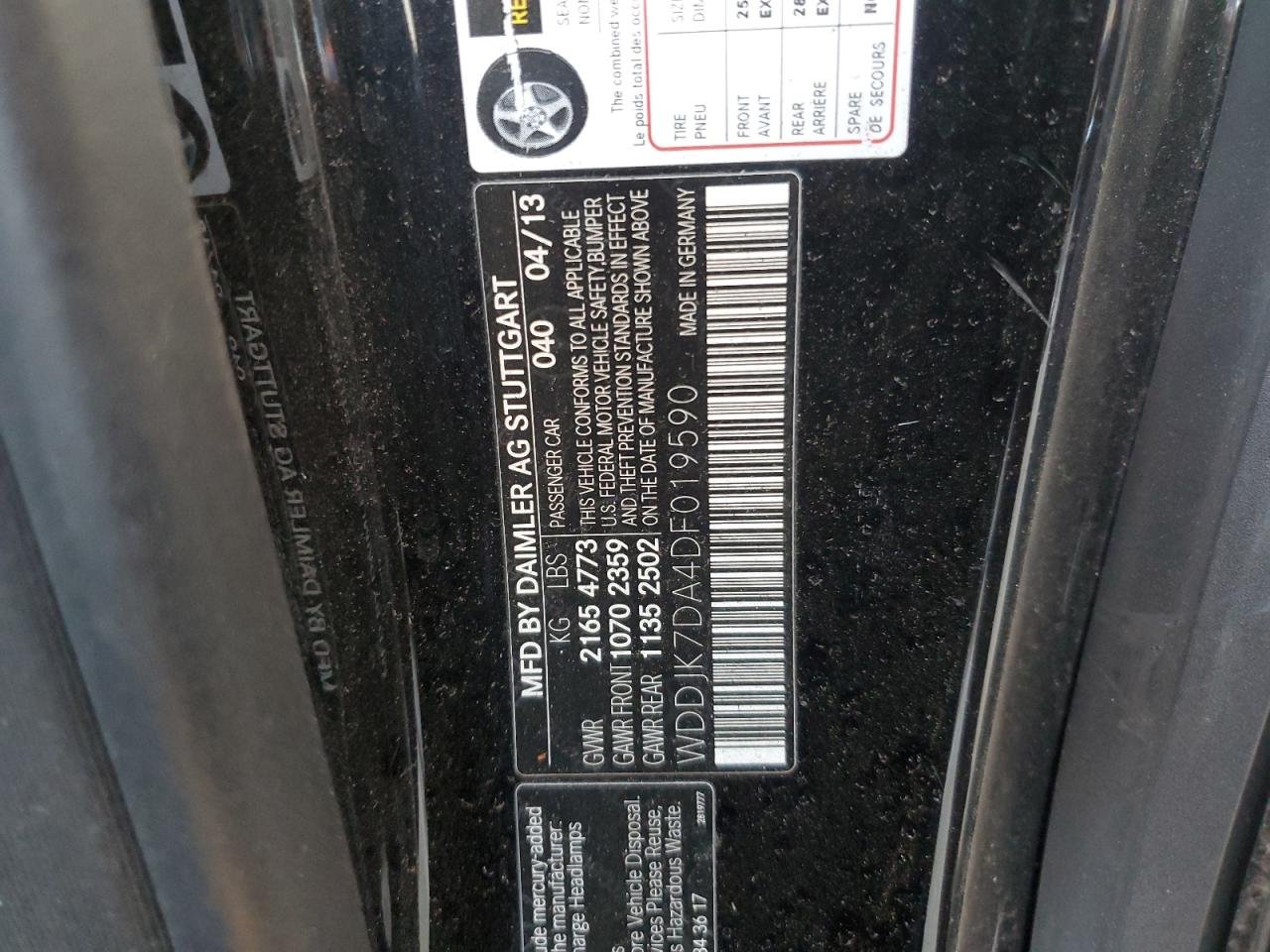 Parting Out- 2013 Mercedes-Benz SL500 R231- 125