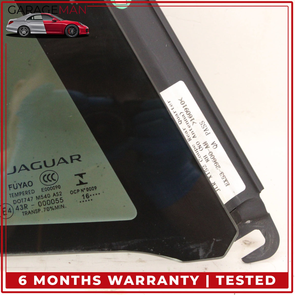 2015-2024 Jaguar X152 F-Type Coupe Rear Right Passenger Quarter Window Glass OEM