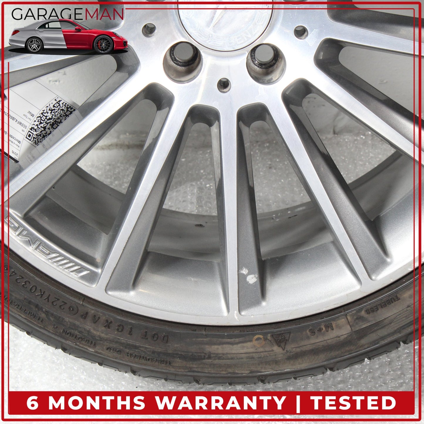 2015-2023 Mercedes W205 C300 Rear Wheel Rim w/ Tire 8.5JX19H2ET52 2054011400 OEM