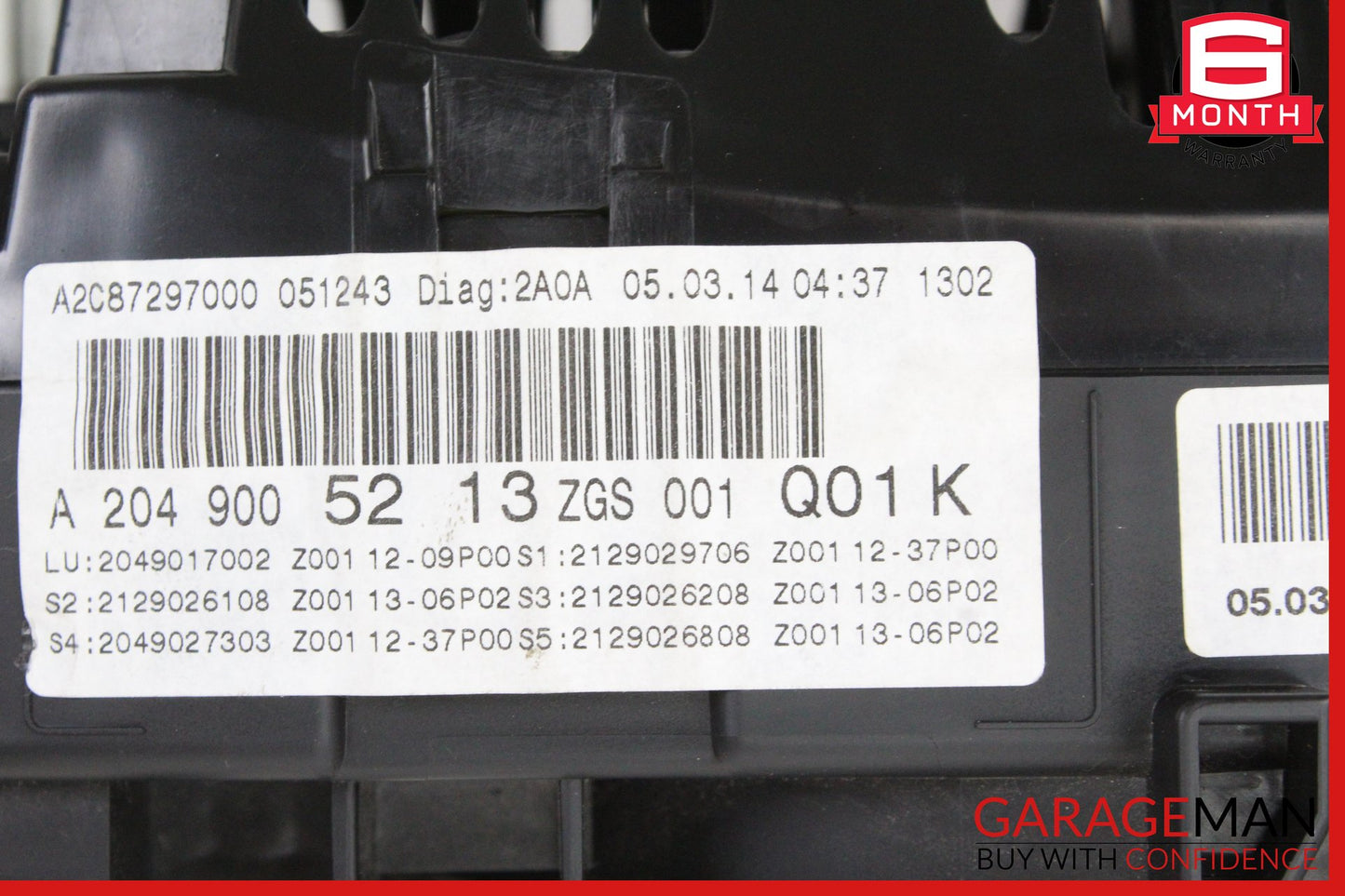 2012-2014 Mercedes-Benz C250 W204 Speedometer Instrument Cluster 2049005213