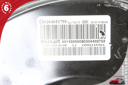 2008-2015 Smart Fortwo 451 Power Brake Booster Master Cylinder 4514300008 OEM