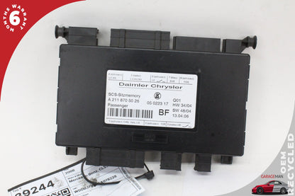 2003-2012 Mercedes W219 CLS500 Front Right Seat Control Module 2118705026 OEM