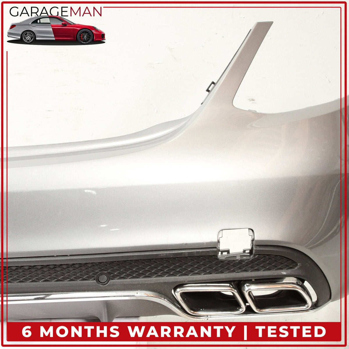 2015-2018 Mercedes-Benz C300 W205 Sport Rear Bumper Cover Assembly Silver OEM