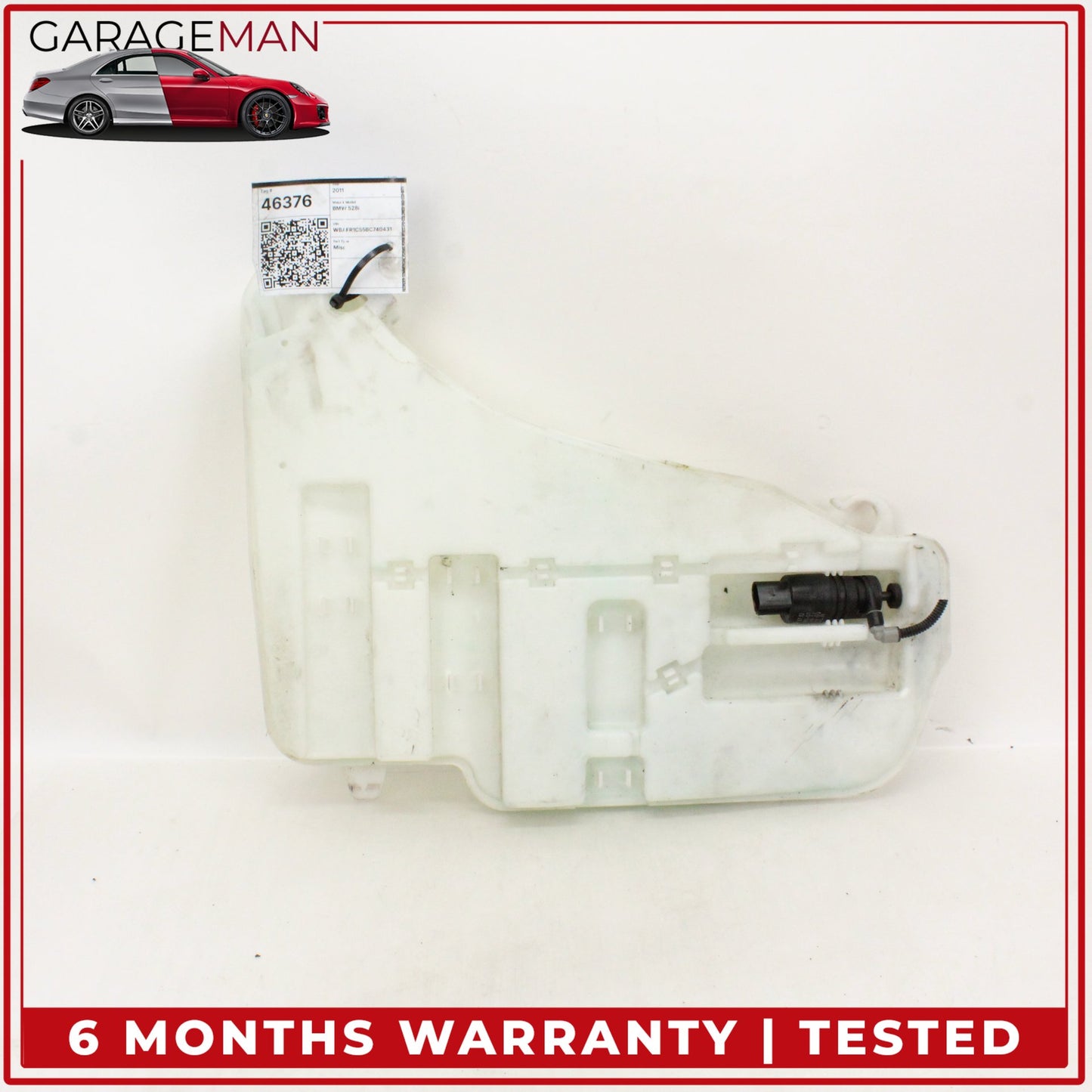 2011-2016 BMW 528i F10 Windshield Washer Fluid Reservoir w/ Pump 7269667