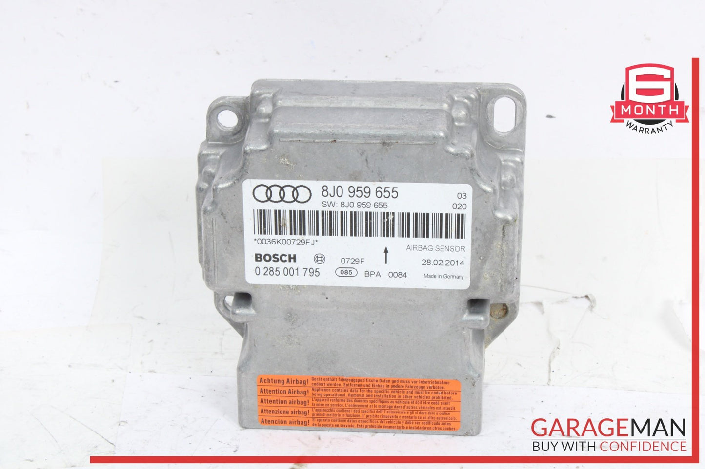 2008-2015 Audi TT 8J Airbag Air Bag Sensor SRS Control Module 8J0959655 OEM