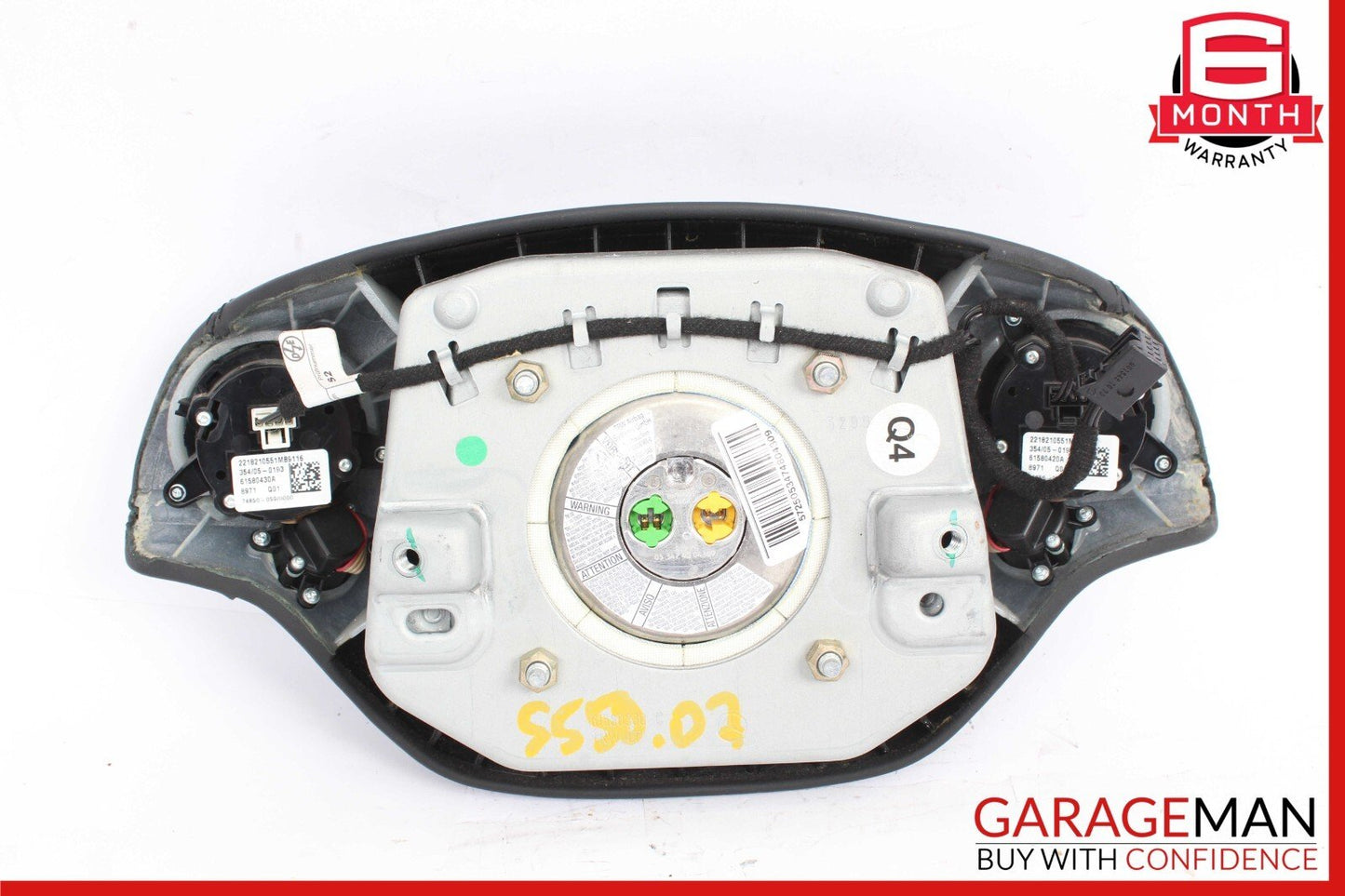 07-10 Mercedes W221 S550 CL500 CL550 Steering Wheel Airbag Air Bag Black OEM