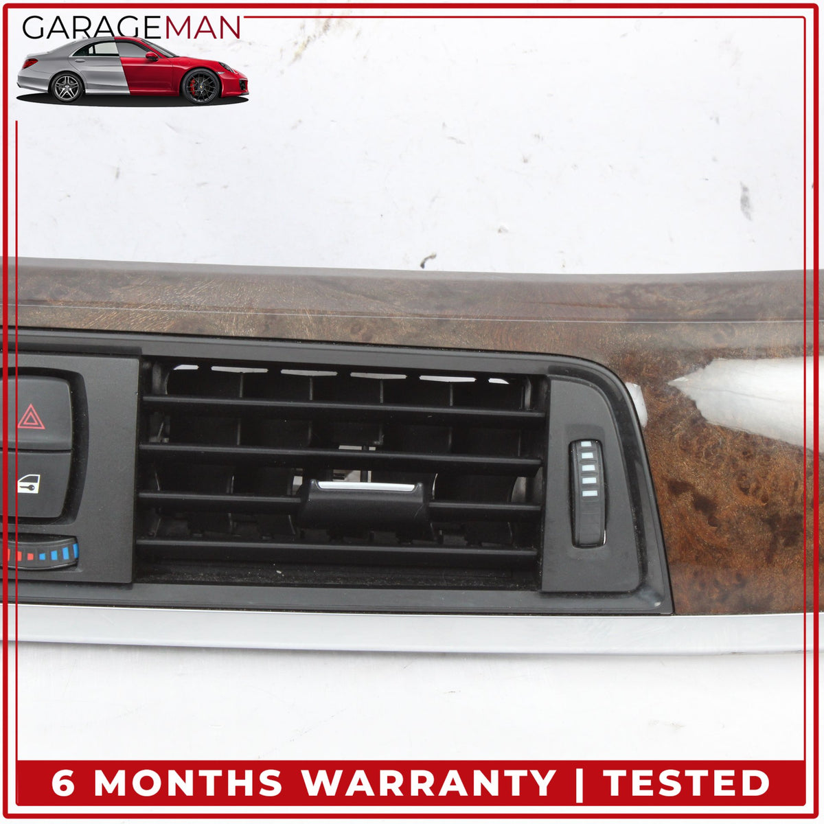 2012-2020 BMW 328i Front Dash Center AC A/C Air Vent Panel w/ Hazard Light OEM
