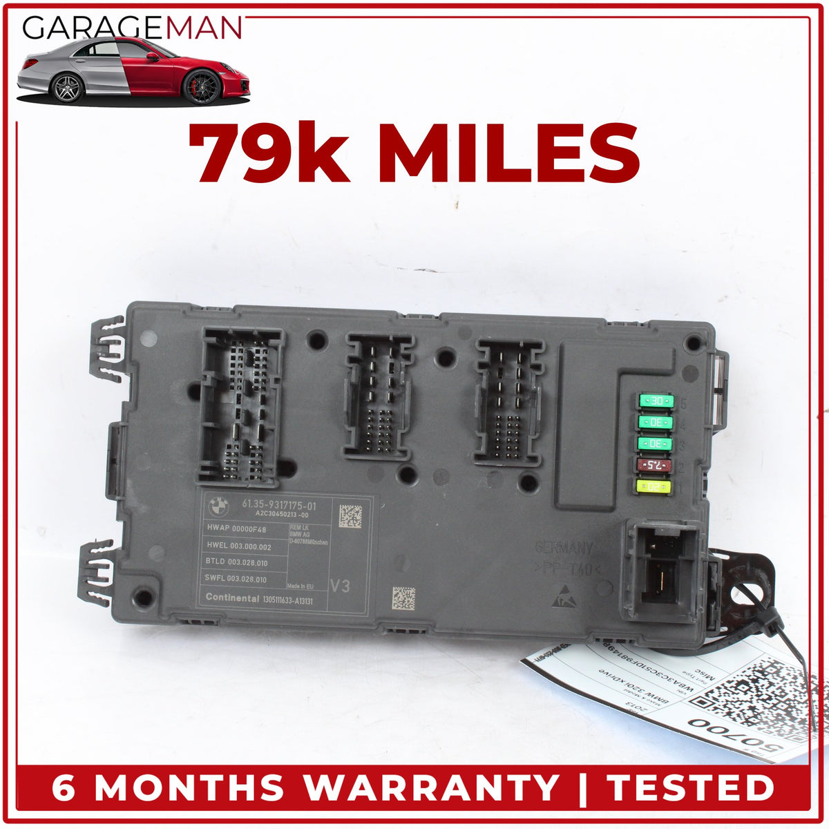2012-2018 BMW 320i xDrive Rear BCM Body Comfort Control Module Unit 9317175 OEM