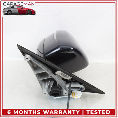 2017-2023 BMW 530e Right Door Rear View Mirror w/ Blind Spot Blue Metallic OEM