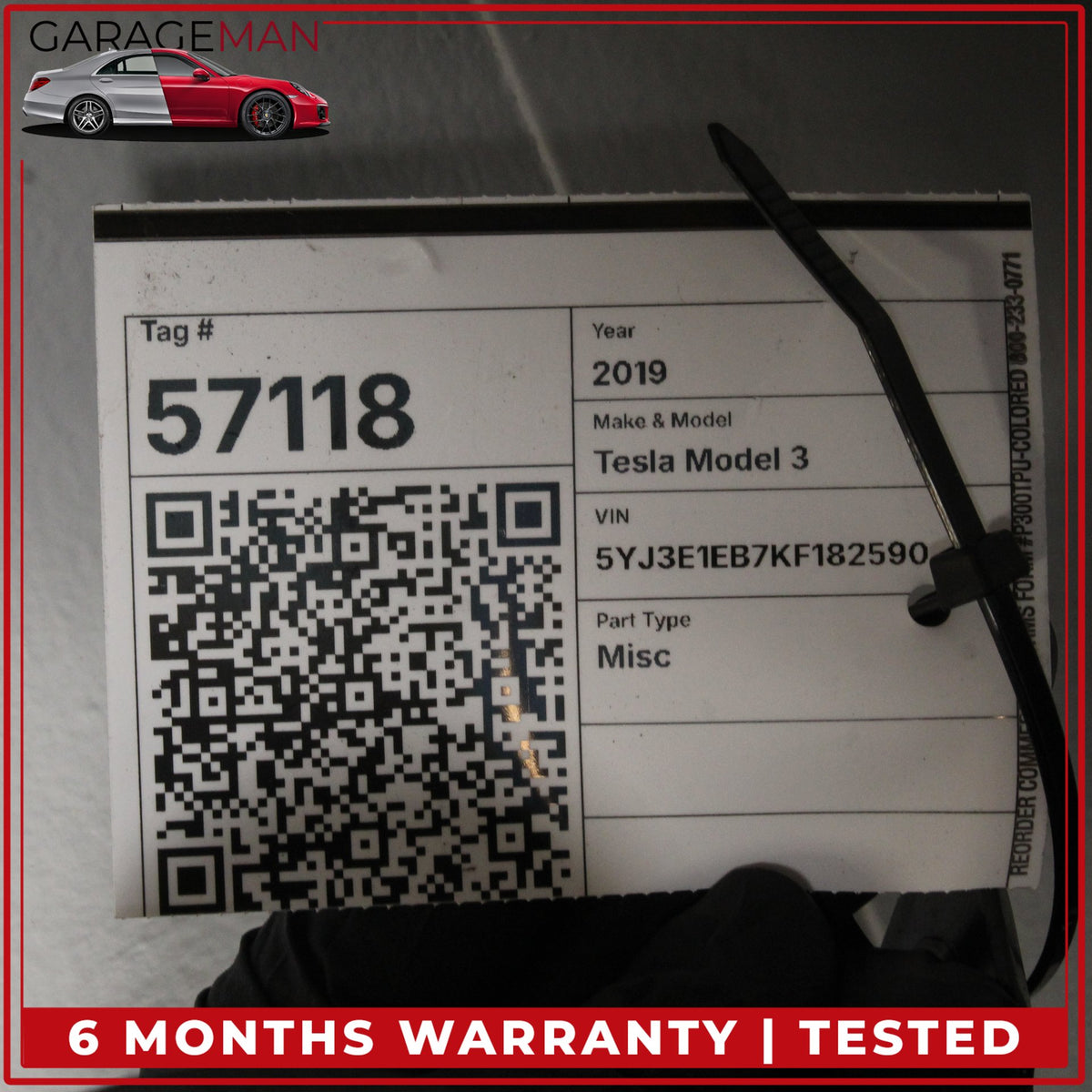 2017-2023 Tesla Model 3 Rear Subframe Crossmember w/ Sway Bar 104457500B OEM