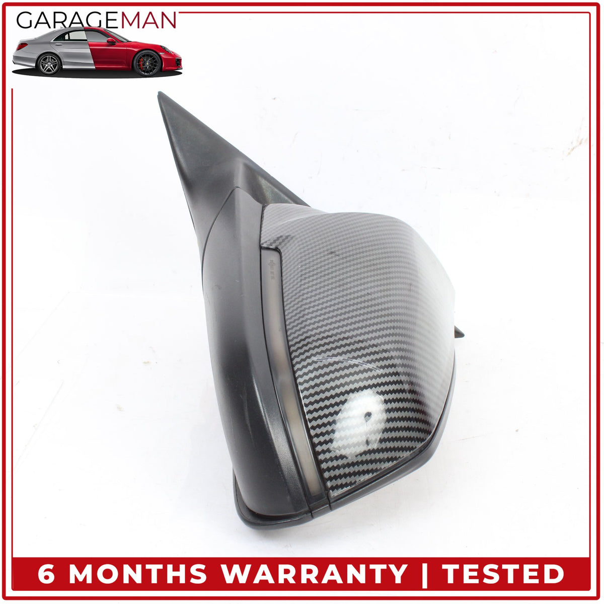 2012-2018 BMW 328i F30 Front Left Side Door Rear View Mirror Carbon Fiber OEM