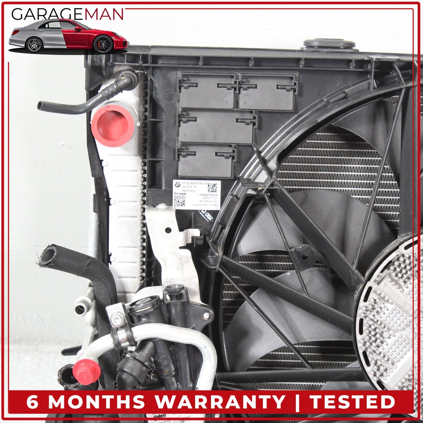 2010-2019 BMW 650i Engine Cooling Radiator Fan Motor AC Condenser Assembly OEM