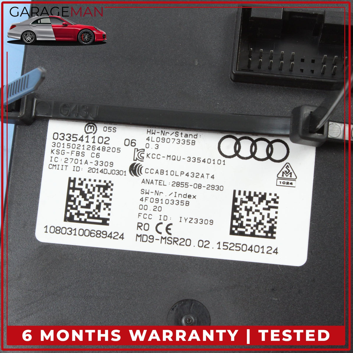 2010-2015 Audi Q7 4L SUV Keyless Go Entry Control Module Unit 4L0907335B OEM