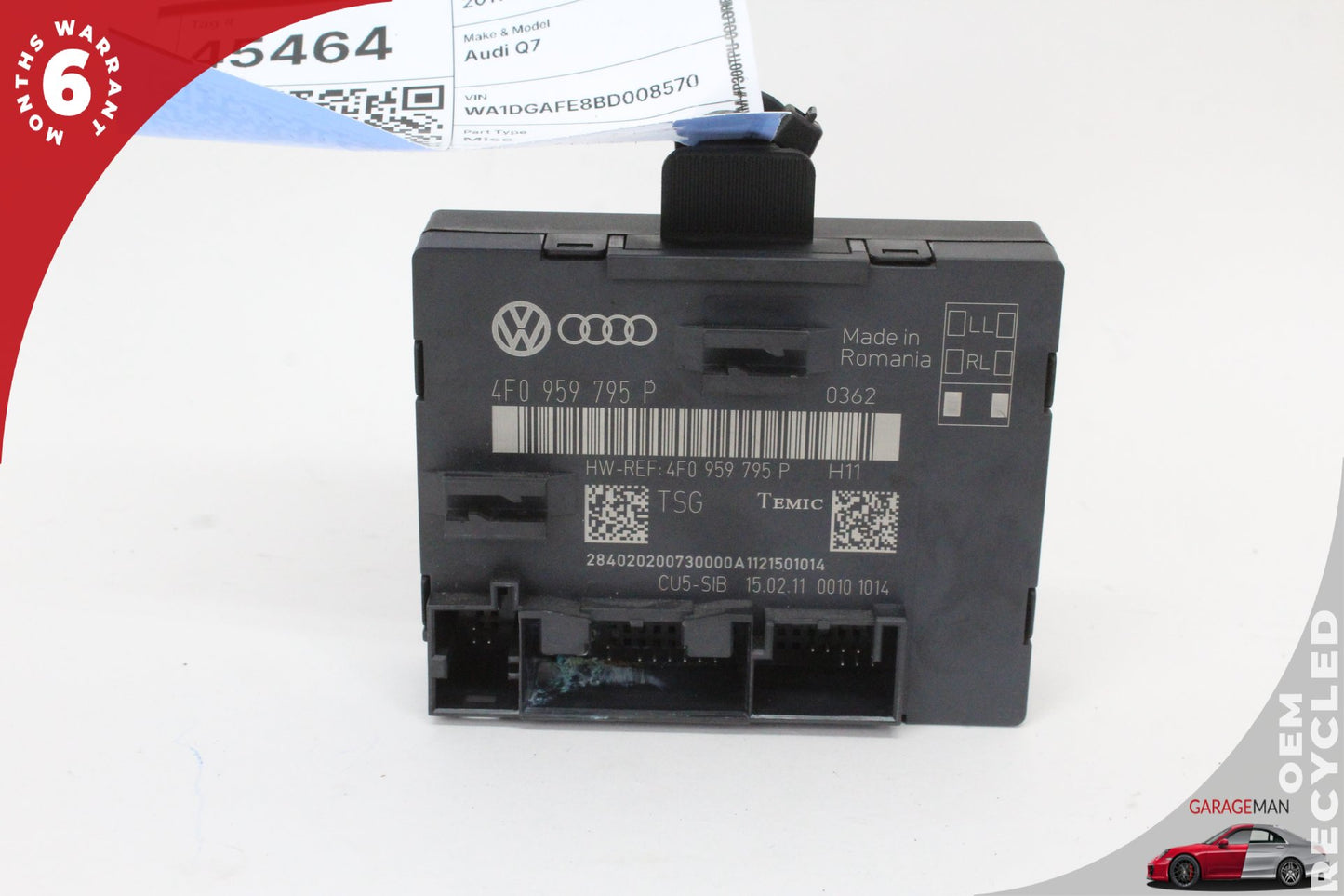 2007-2015 Audi Q7 Rear Left or Right Side Door Control Module 4F0959795P OEM
