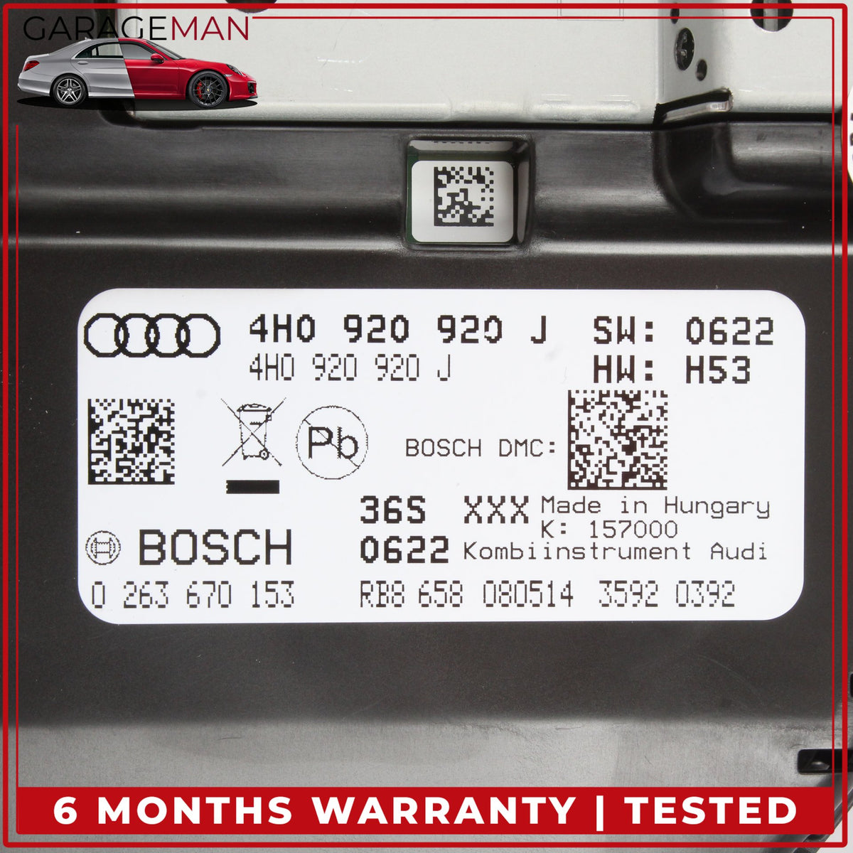 2012-2015 Audi A8 S8 Speedometer Instrument Cluster Gauge Bosch 4H0920920J OEM